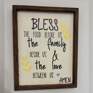 Blessing Wall Art with Yellow and Blue Accents